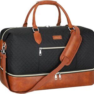 Weekender Bag for Women, Travel Duffel Bag Carry On Overnight Bag with Shoe Comp
